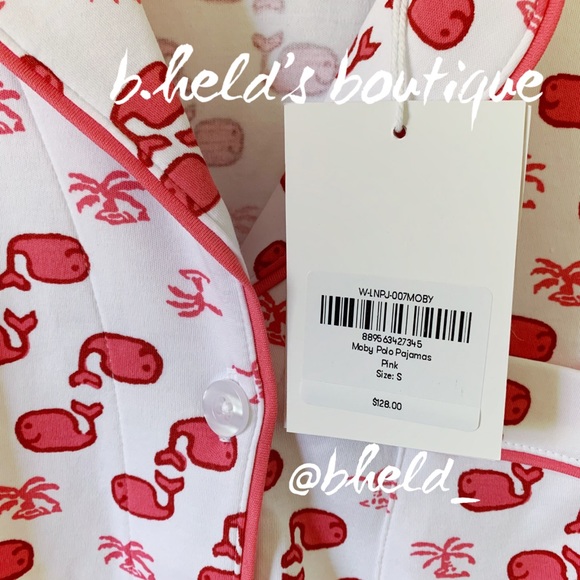 Roller Rabbit Moby The Whale Polo Pajamas in Pink Size Small S Brand New NWT - Picture 6 of 17